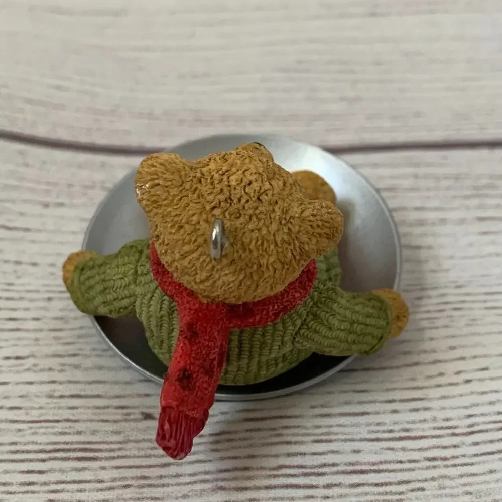 Hallmark Teddy Bear Sledding Christmas Ornament 2002 Wendy Woosh No Box 2 3/4